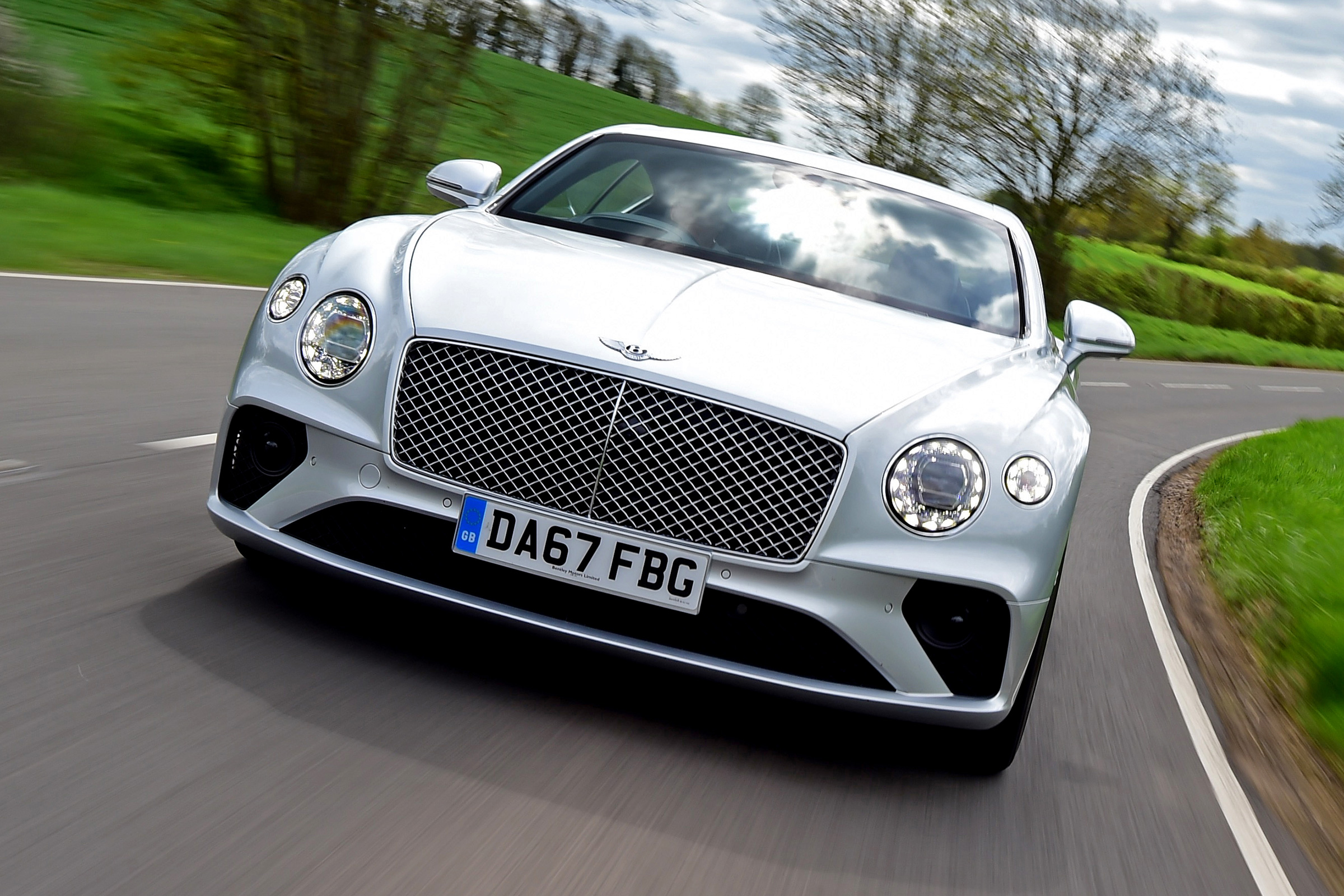 Bentley Continental GT review – silver tracking front