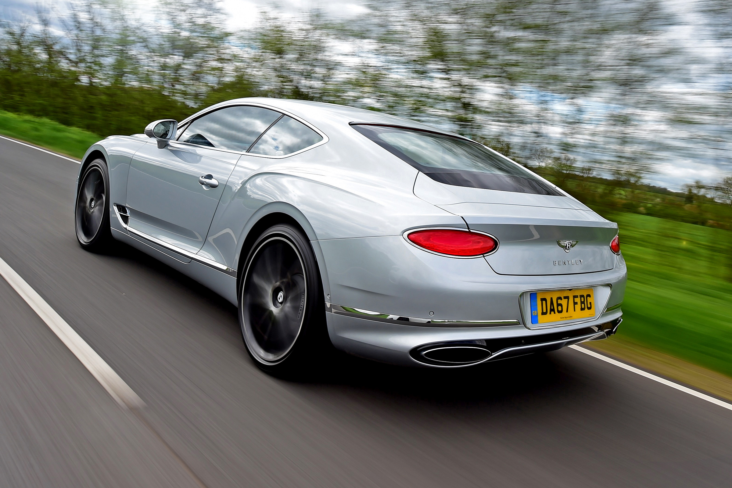 Bentley Continental GT review – silver rear tracking