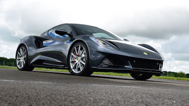 Lotus Emira – grey drive front quarter