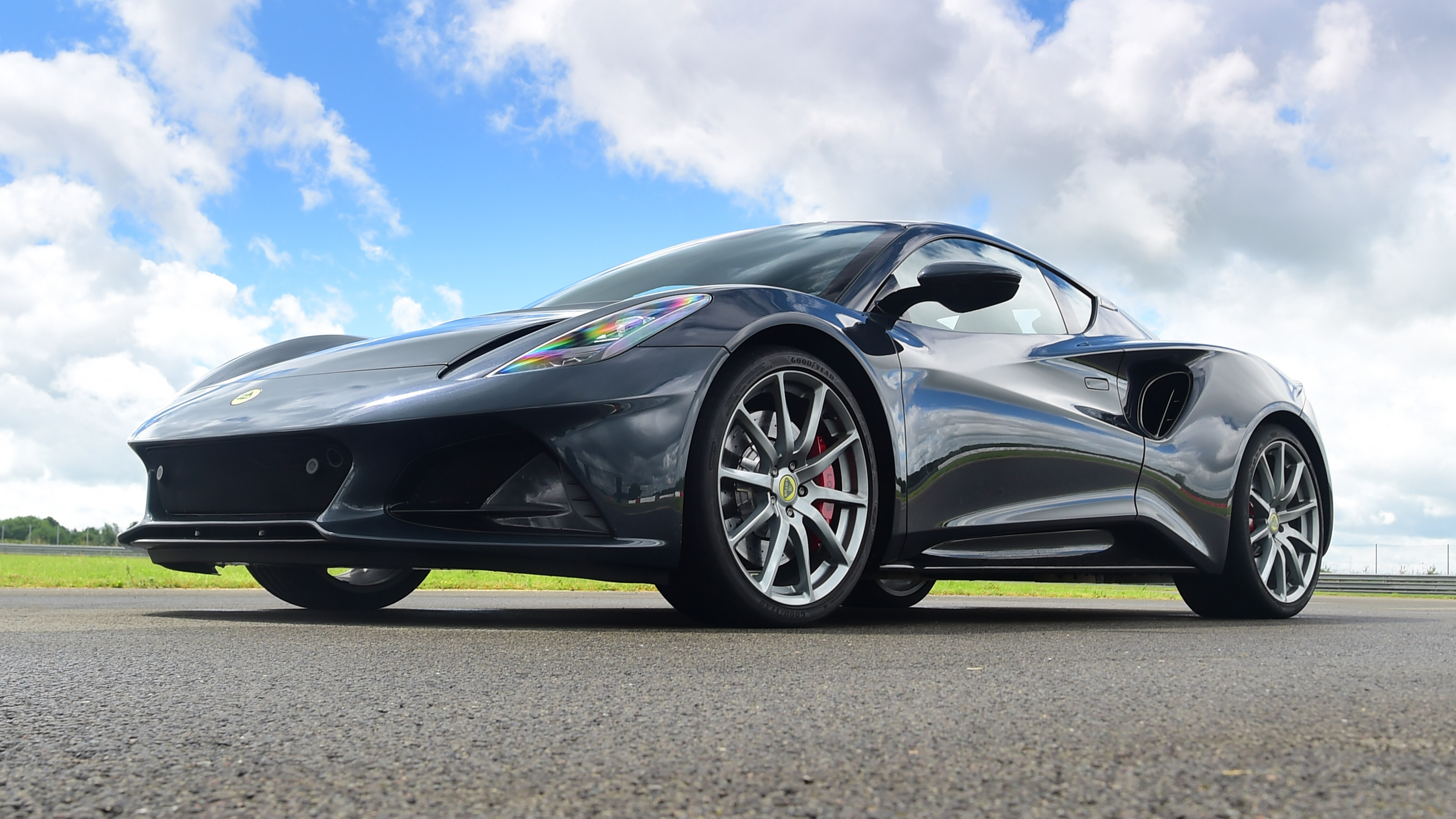 Lotus Emira – grey drive front quarter static