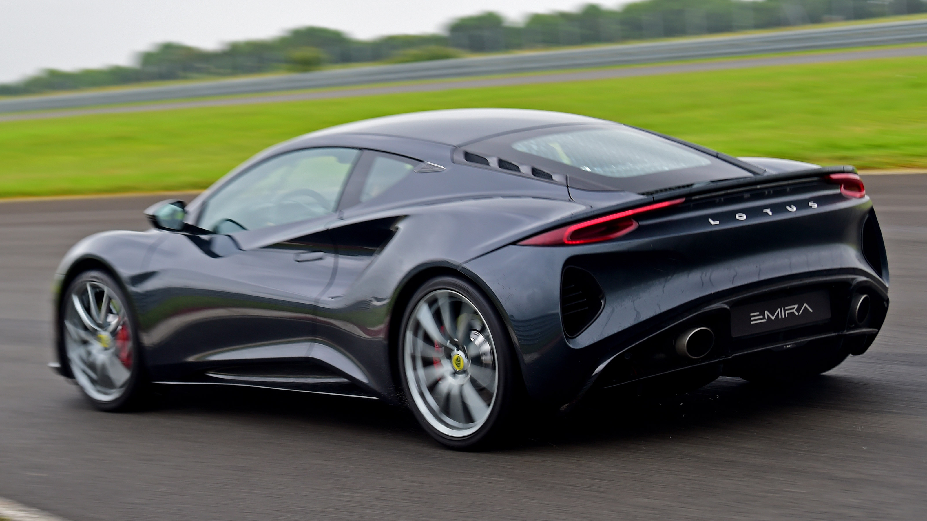 Lotus Emira – grey drive rear quarter