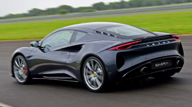 Lotus Emira – grey drive rear quarter