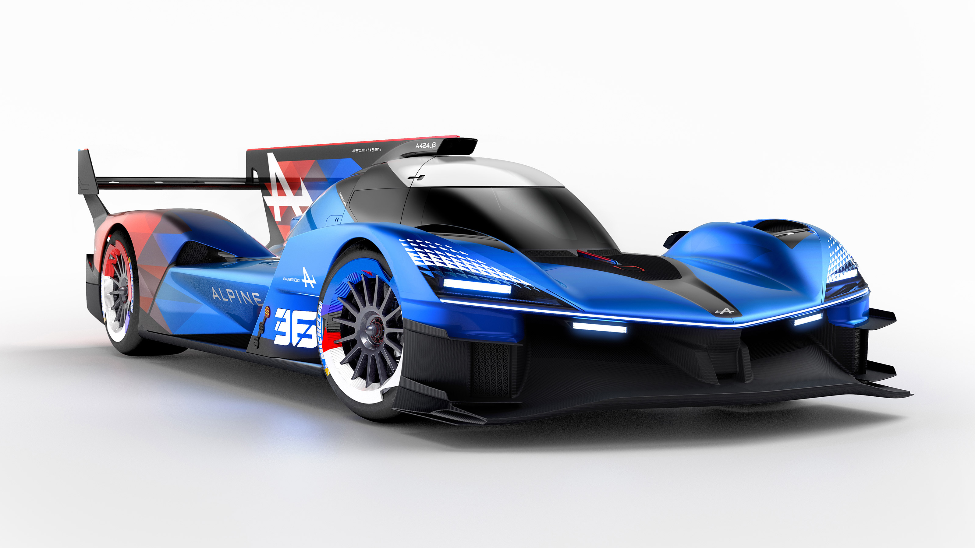Alpine A424_β Le Mans hypercar studio front