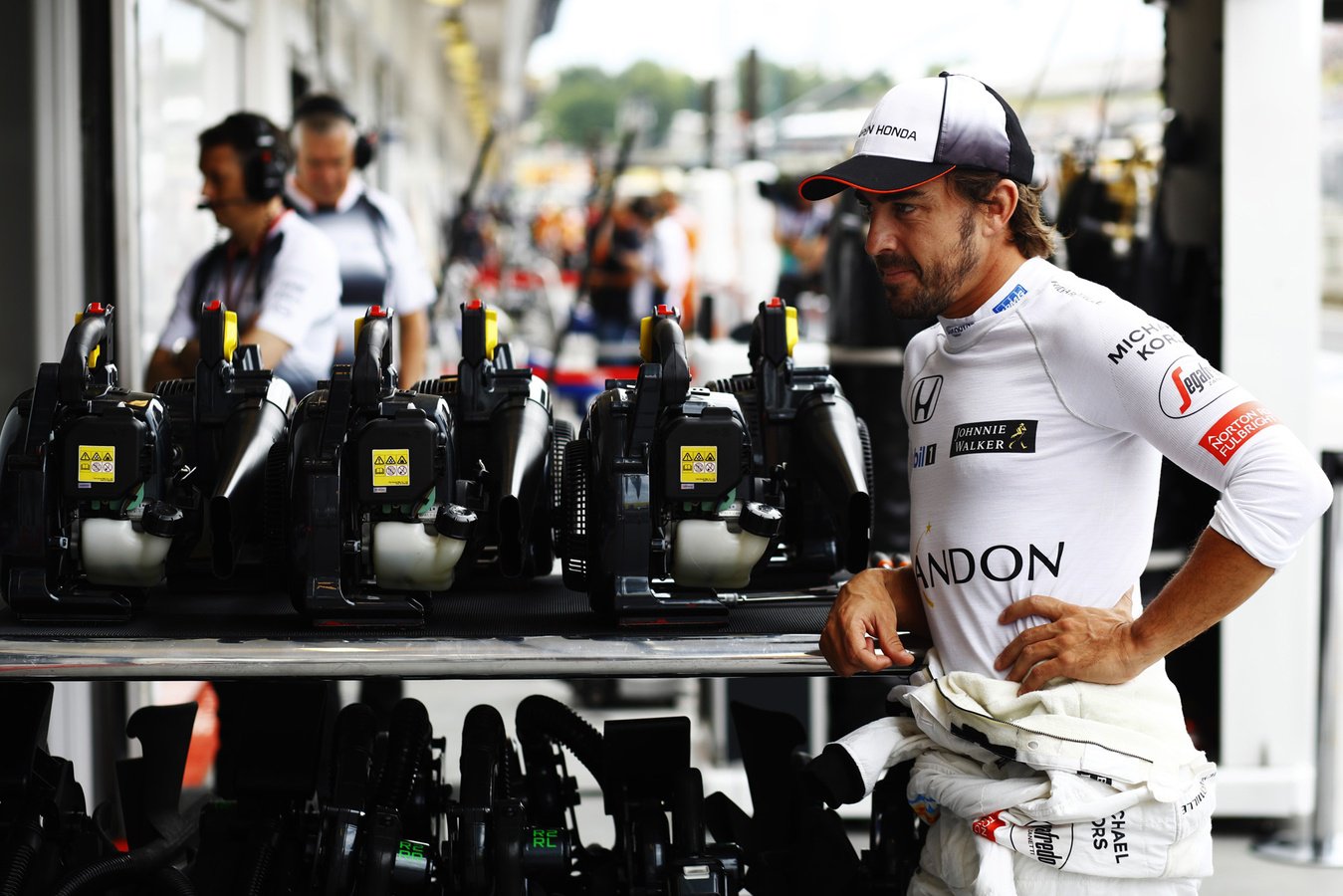 Fernando Alonso in McLaren pits