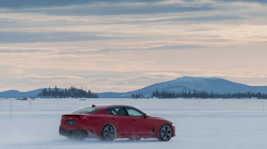 Kia Stinger GT prototype drive Sweden rear