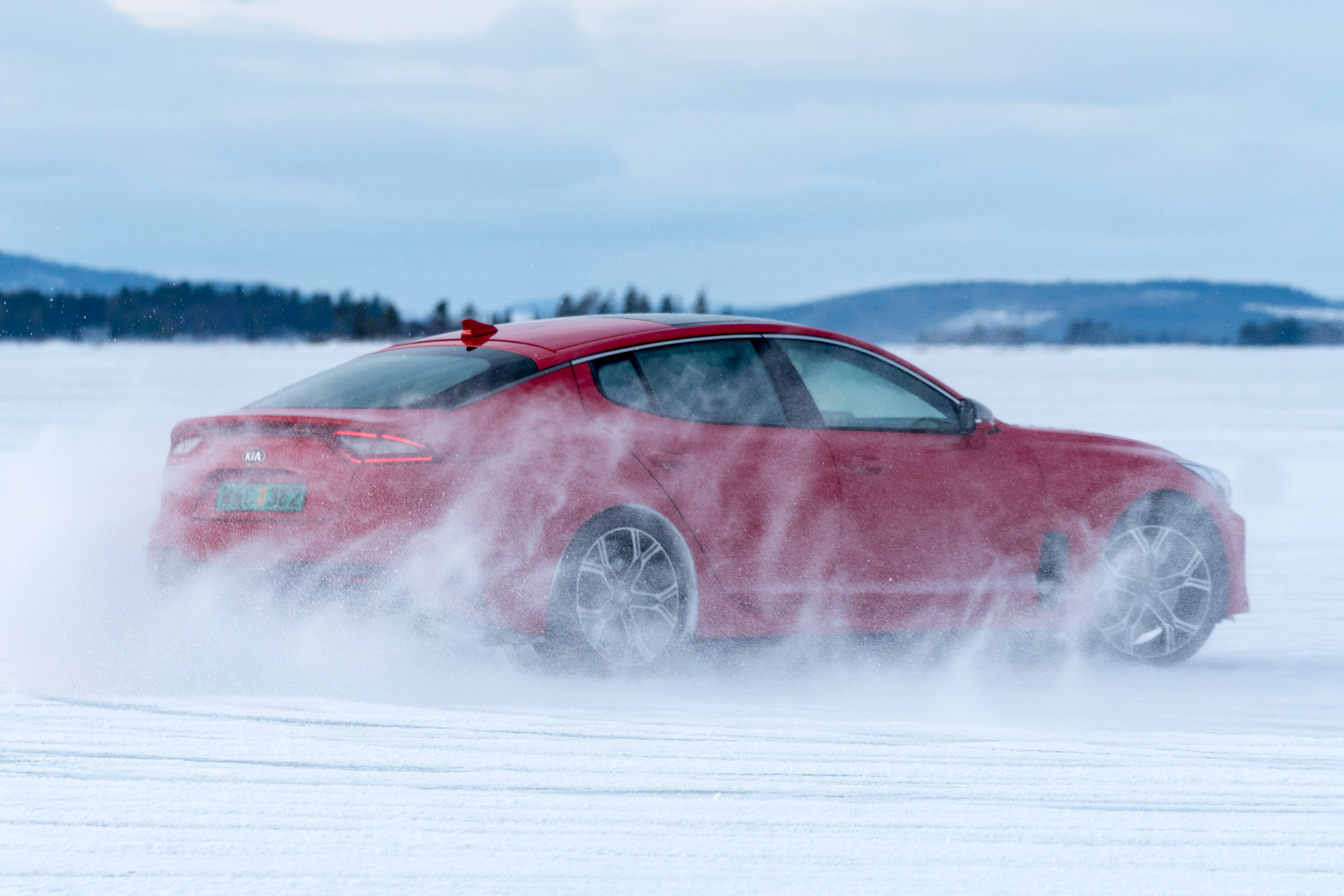Kia Stinger GT prototype drive Sweden drift