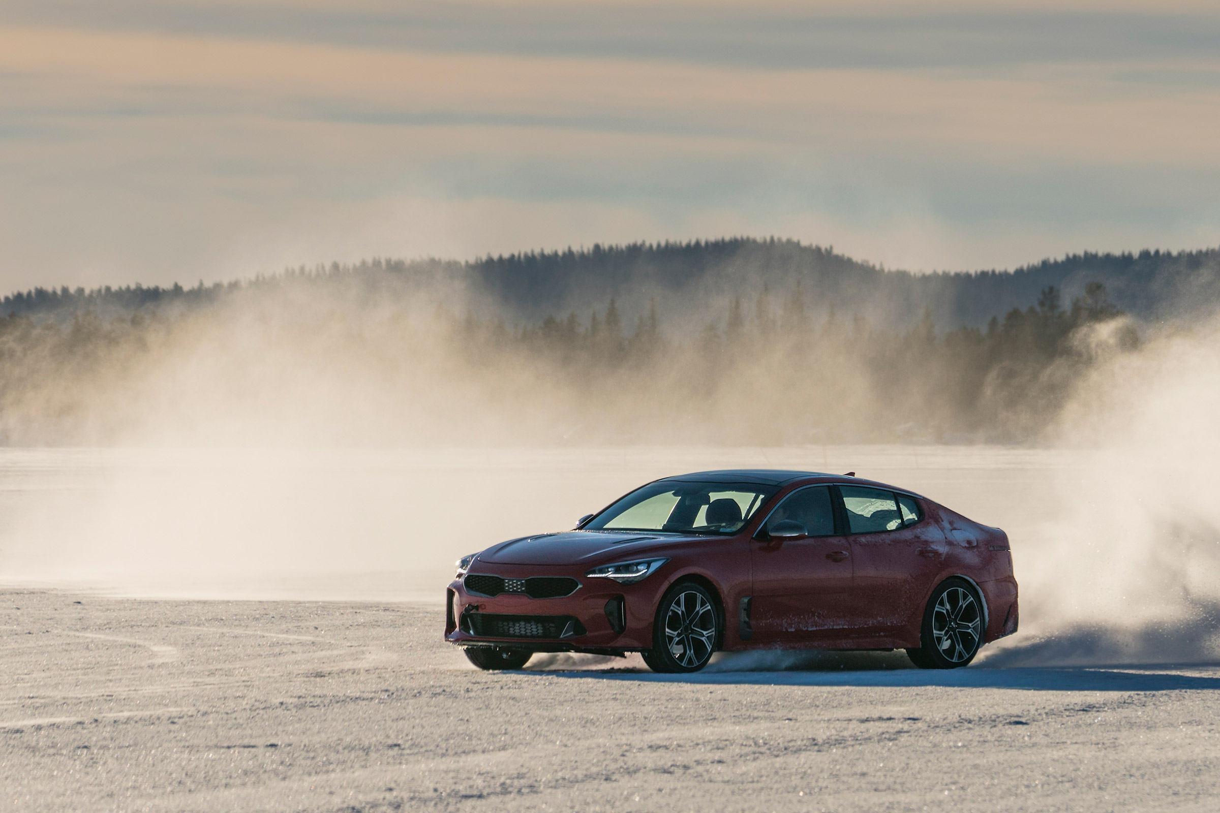 Kia Stinger GT prototype drive Sweden side