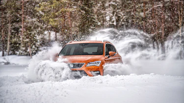 SEAT Ateca snow front three-quarters