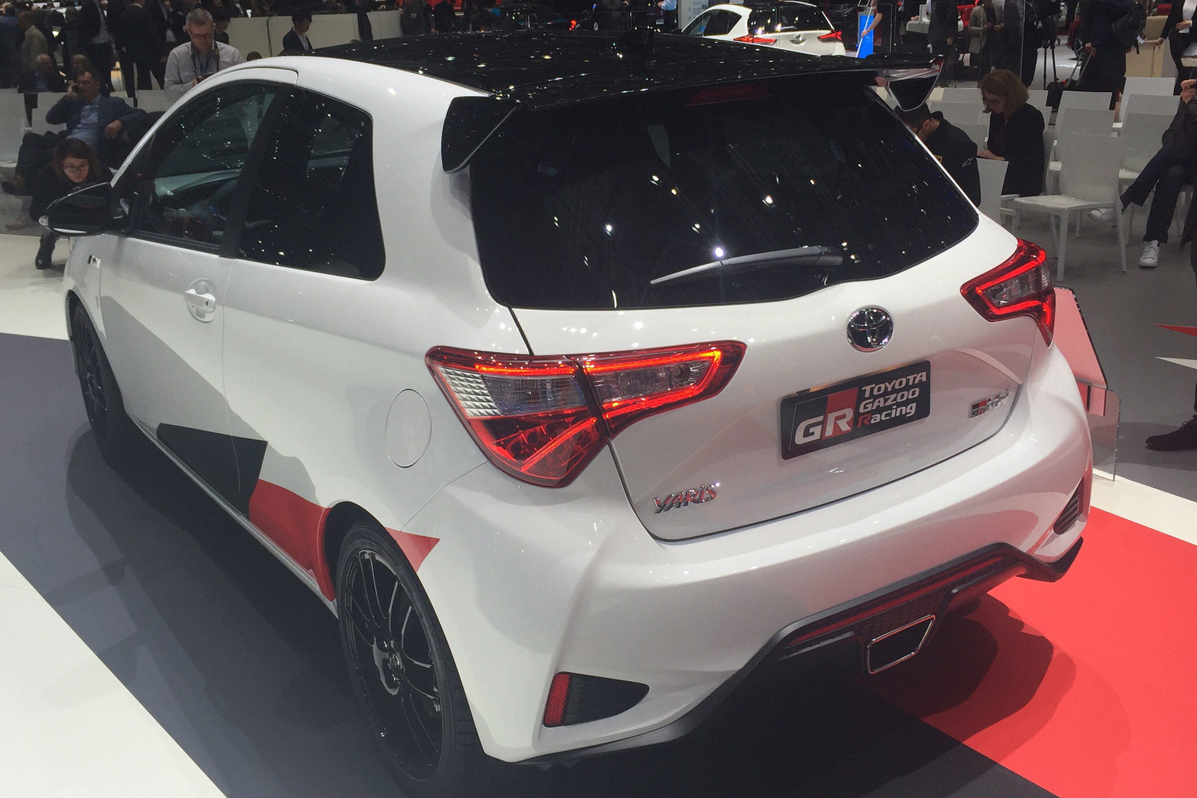 Toyota Yaris GRMN Geneva rear three quarter