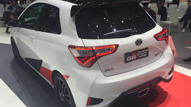 Toyota Yaris GRMN Geneva rear three quarter