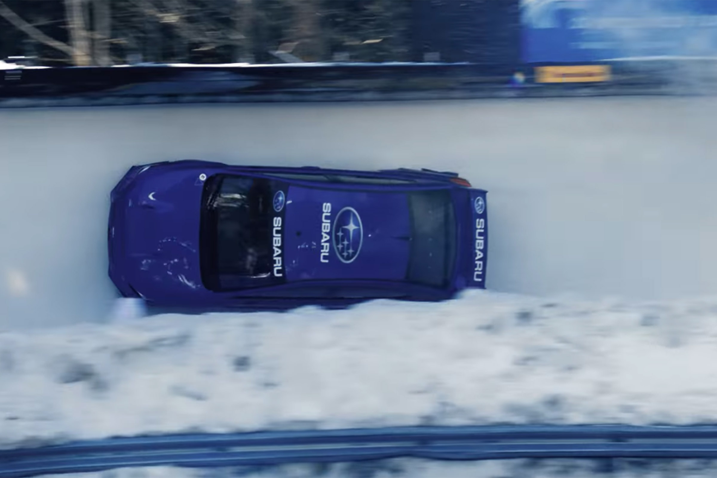 Subaru WRX STI bobsled run banked