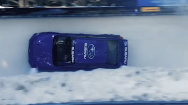 Subaru WRX STI bobsled run banked