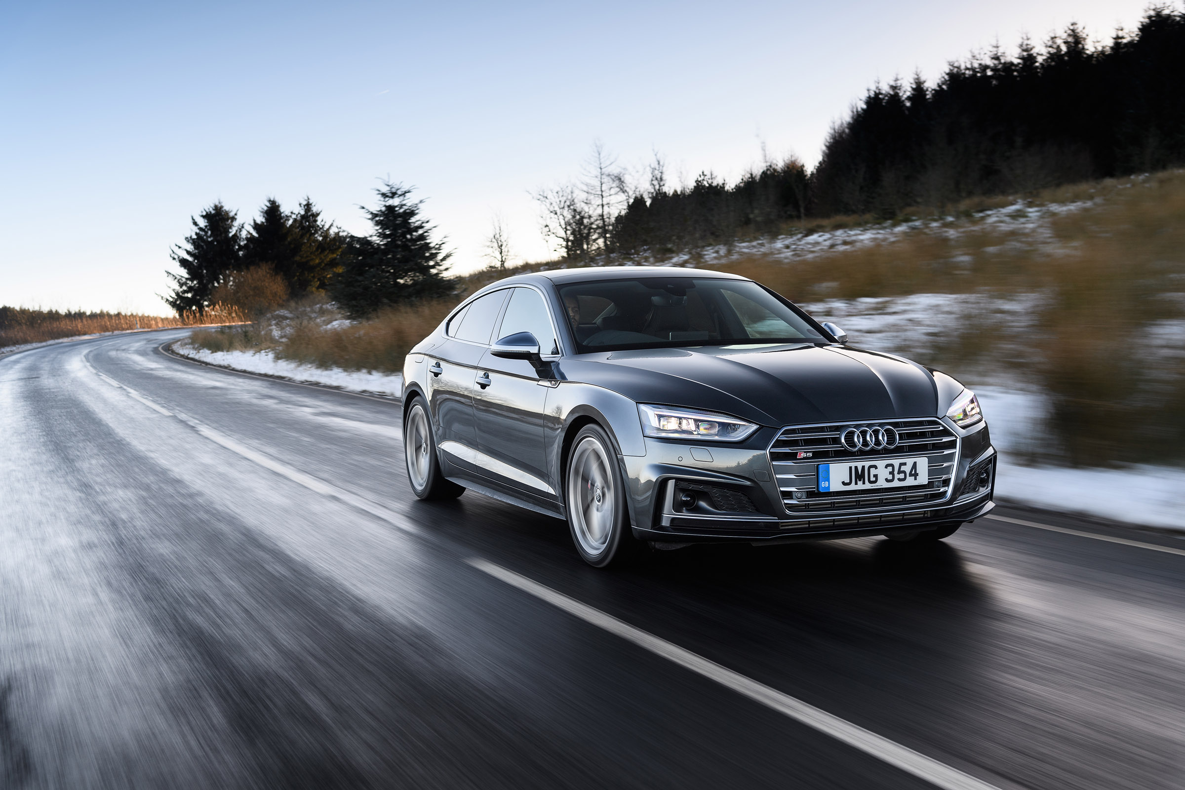 Audi S5 Sportback front three quarters tracking