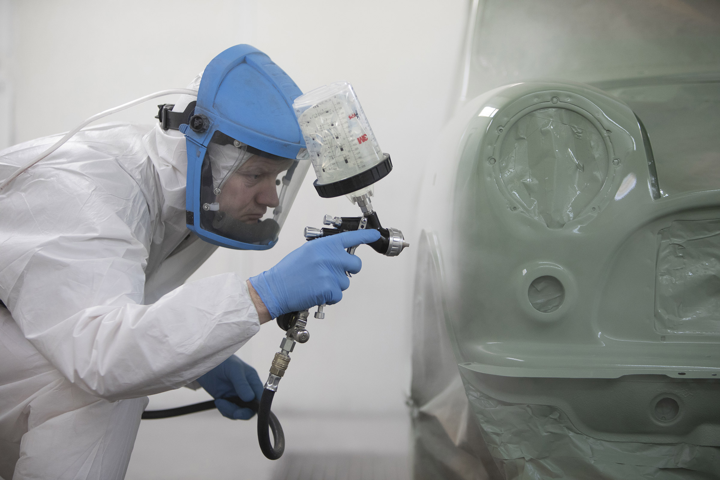 David Brown Automotive Mini Remastered paintbooth