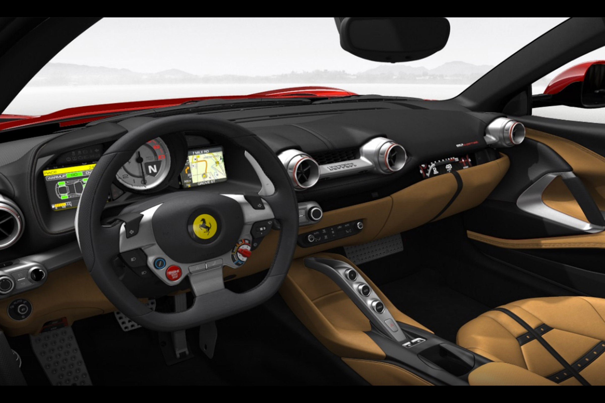 Ferrari 812 Superfast configured red interior