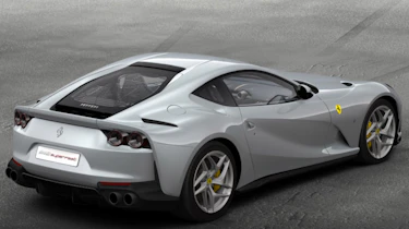 Ferrari 812 Superfast configured silver 1 rear