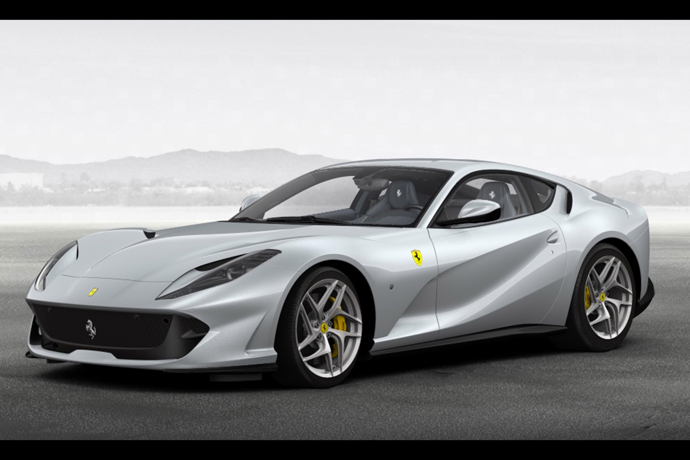 Ferrari 812 Superfast configured silver front