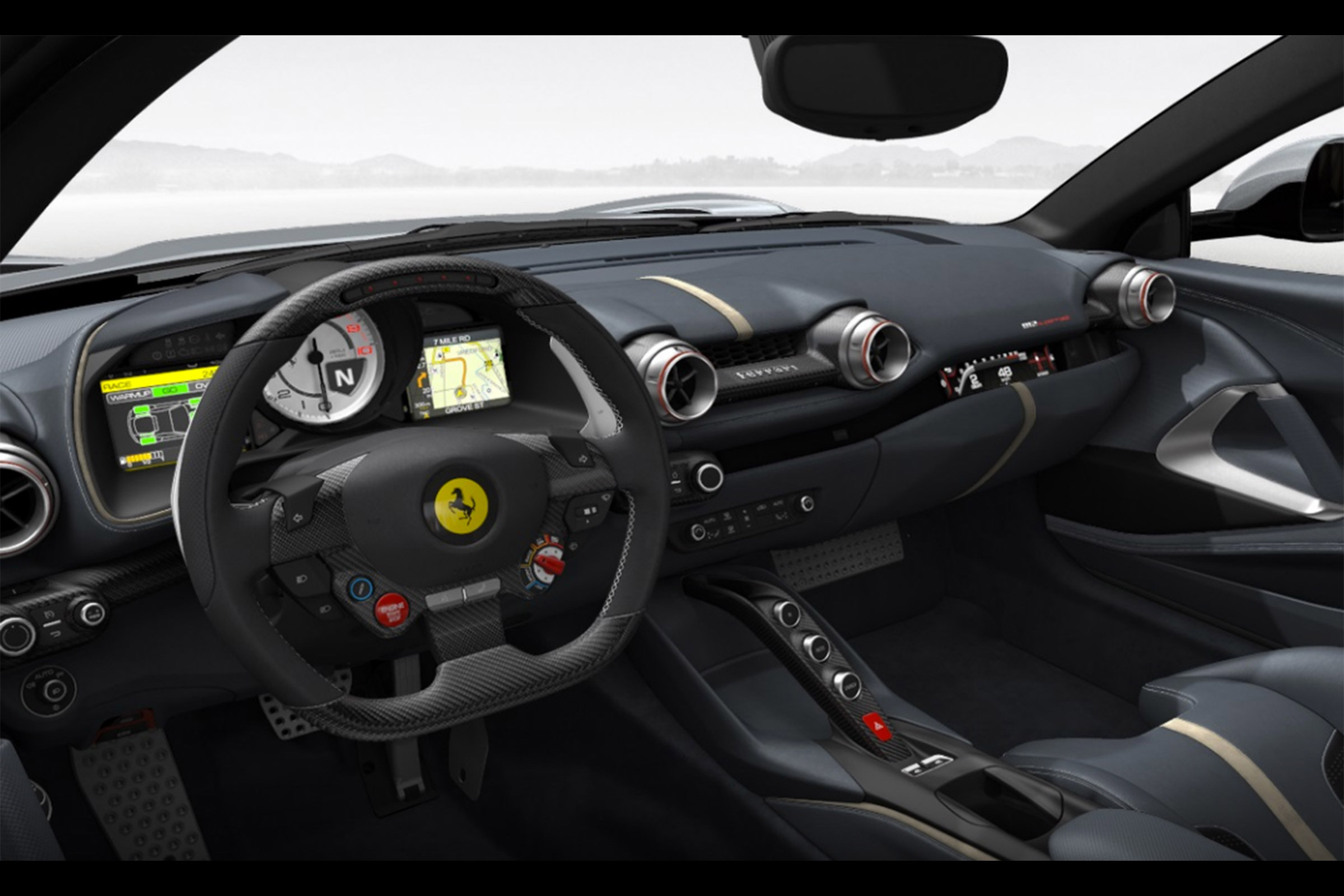 Ferrari 812 Superfast configured silver interior