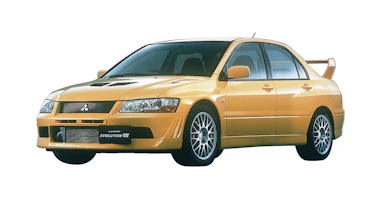 Mitsubishi Lancer Evolution VII - yellow on white