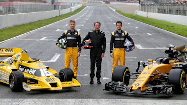 Nico Hülkenberg, Jean-Pierre Jabouille, Jolyon Palmer with the RS01 and RS17
