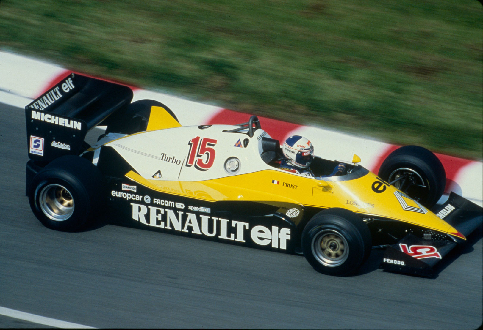 Alain Prost driving the Renault RE40 (1983)