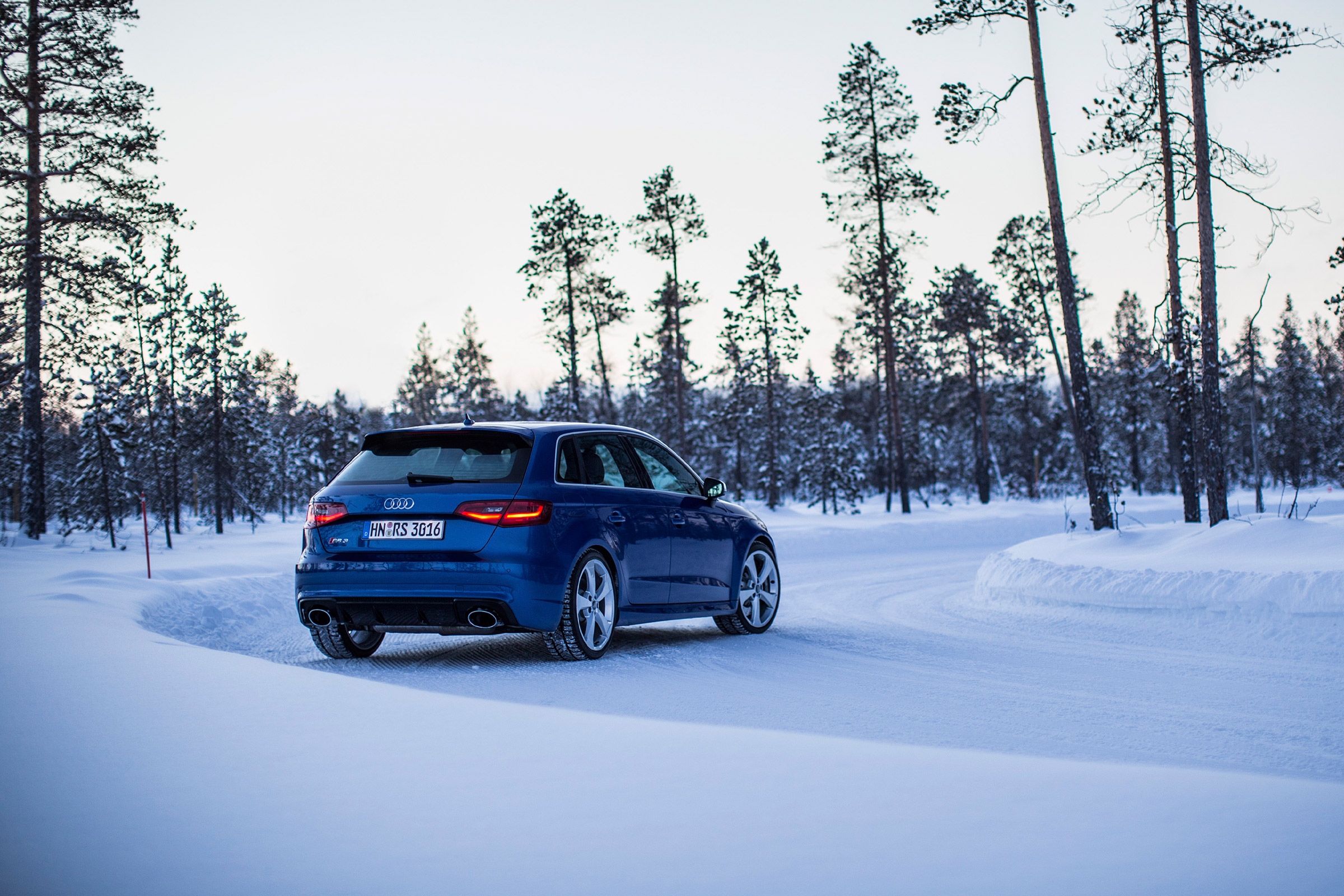 Audi RS3 - snow rear