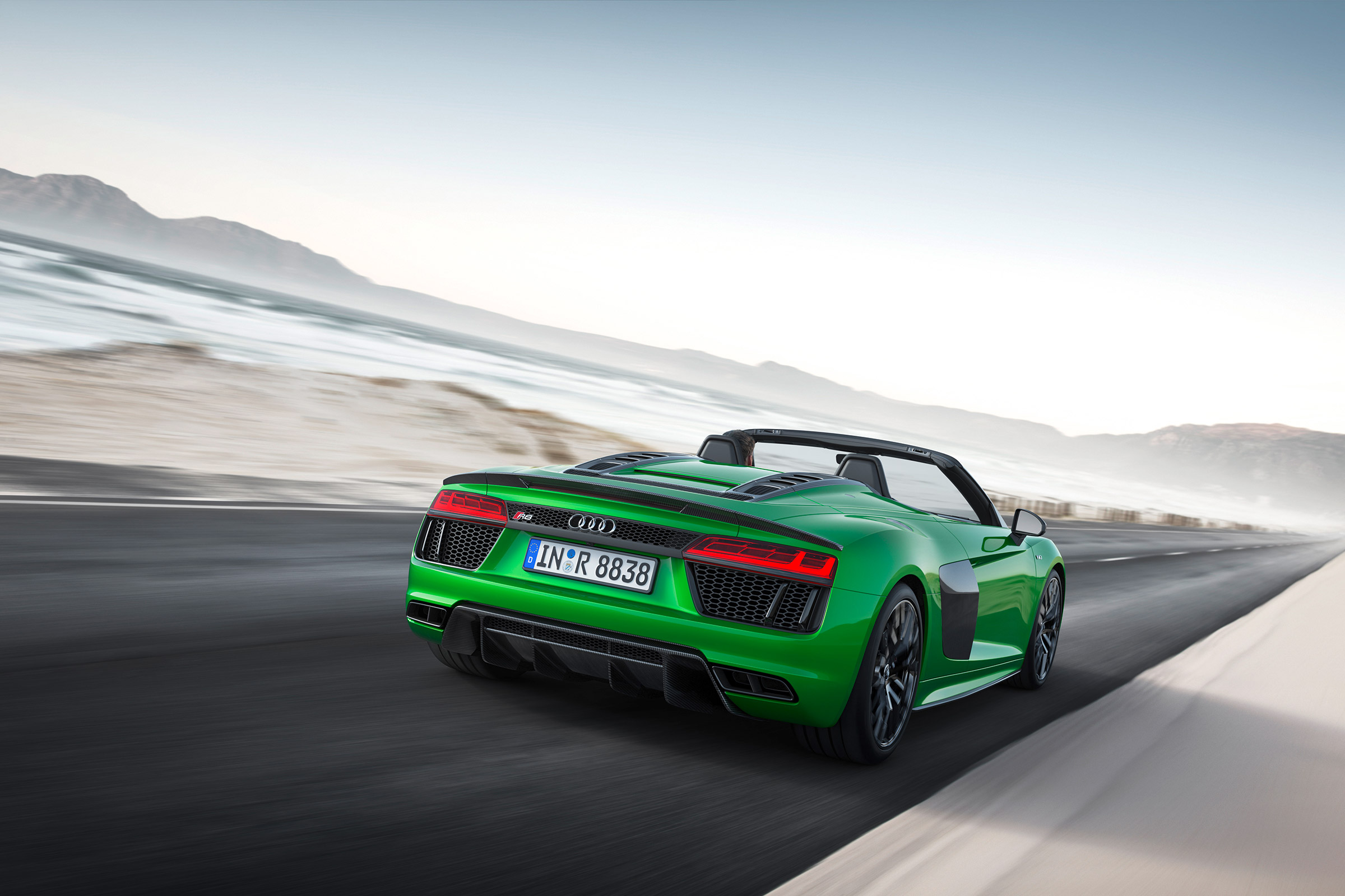 Audi R8 Plus Spyder - rear driving