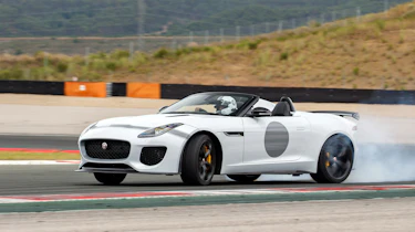Jaguar F-Type Project 7 - white track slide