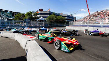 Drivers pick their way through the first lap chaos in Canada