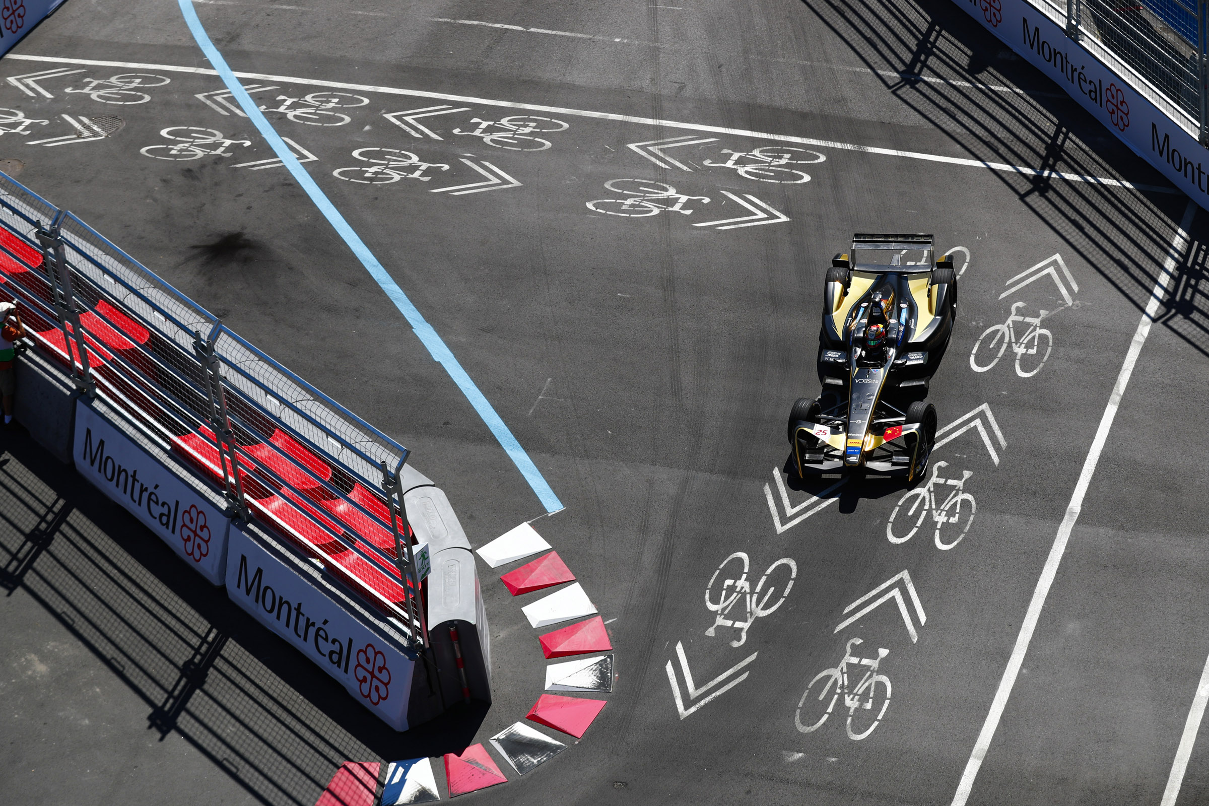 Race winner Vergne picks his way around the tight street circuit