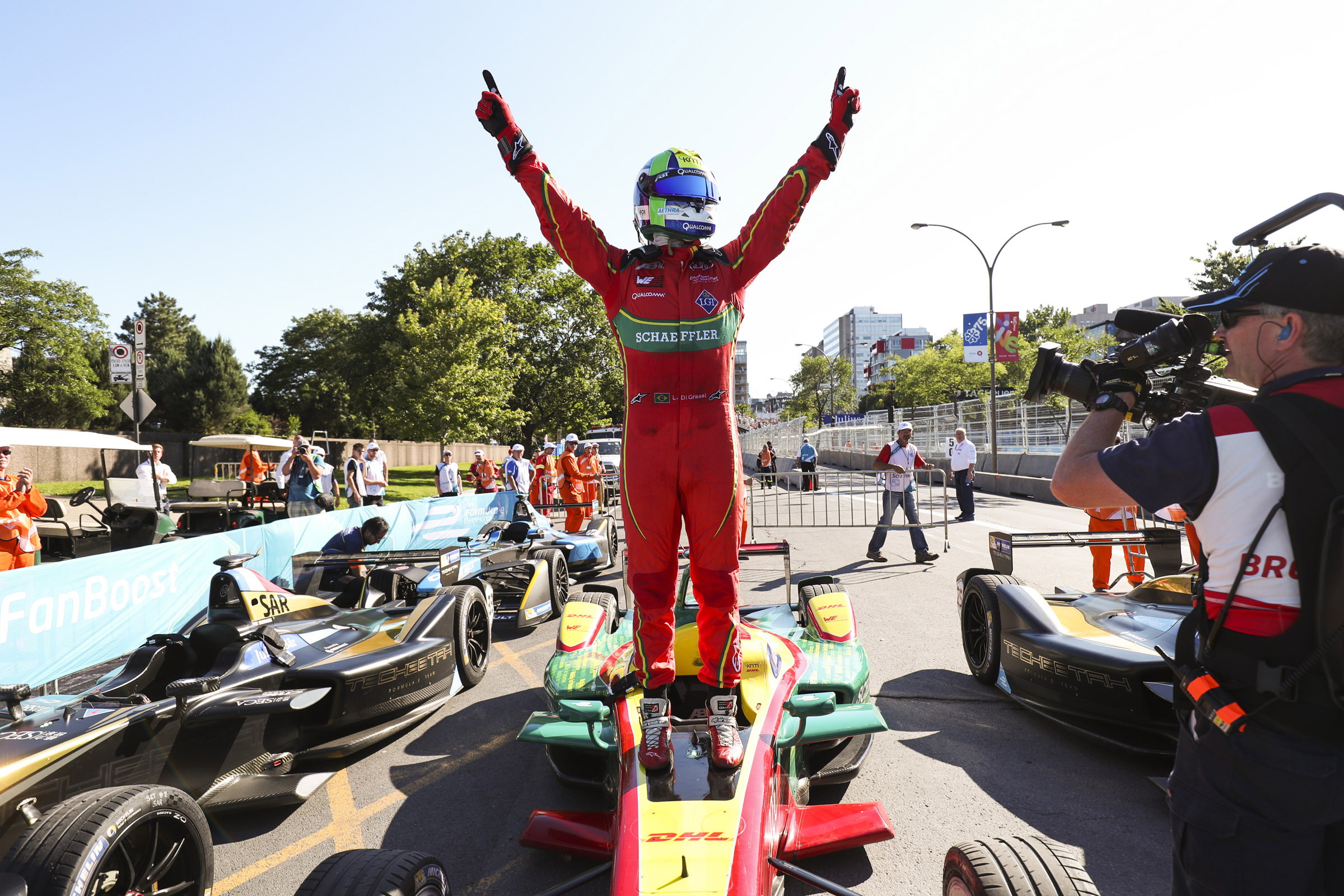 Di Grassi celebrates his victory