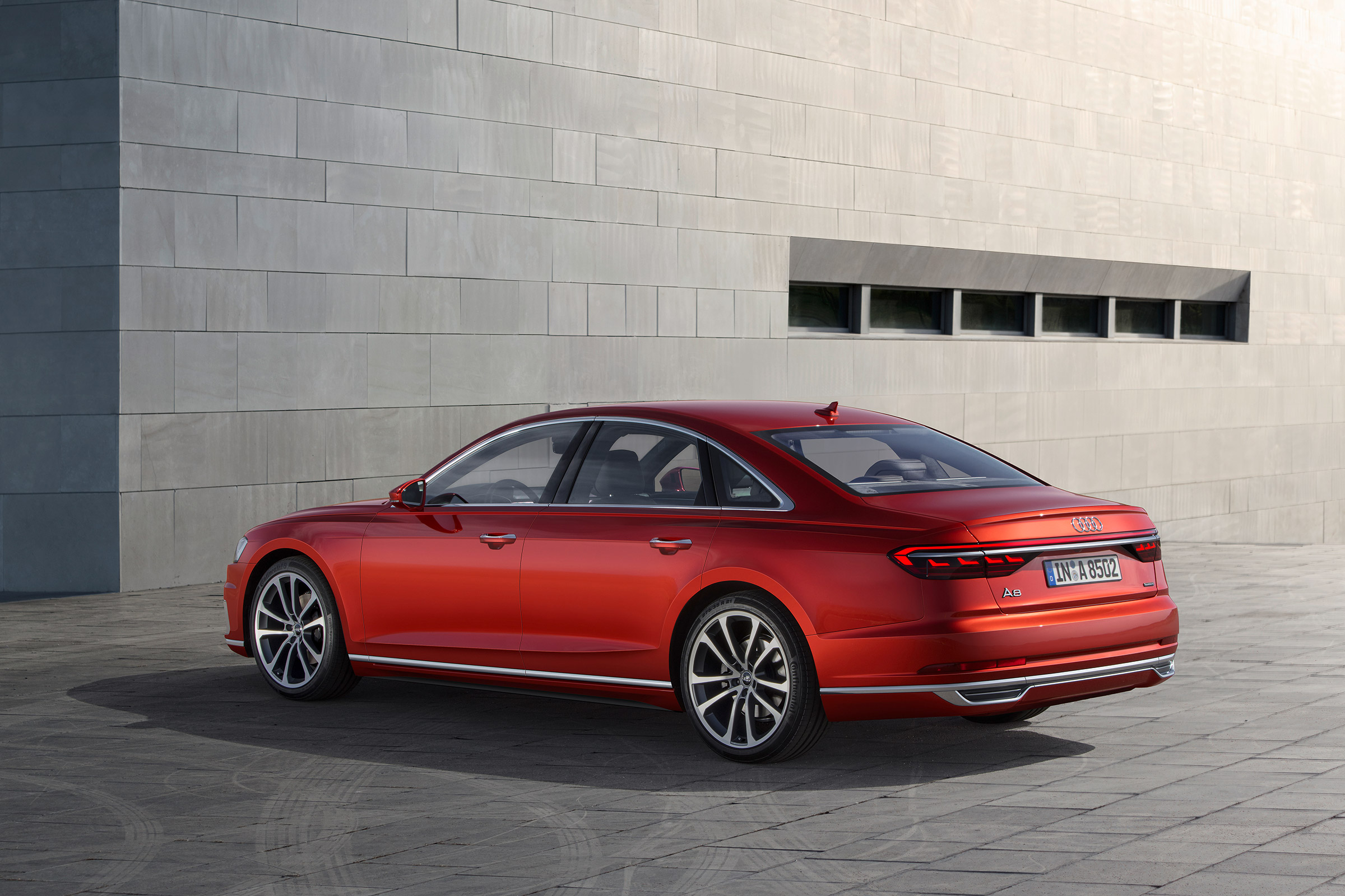 All-new Audi A8 red - front rear 3.4