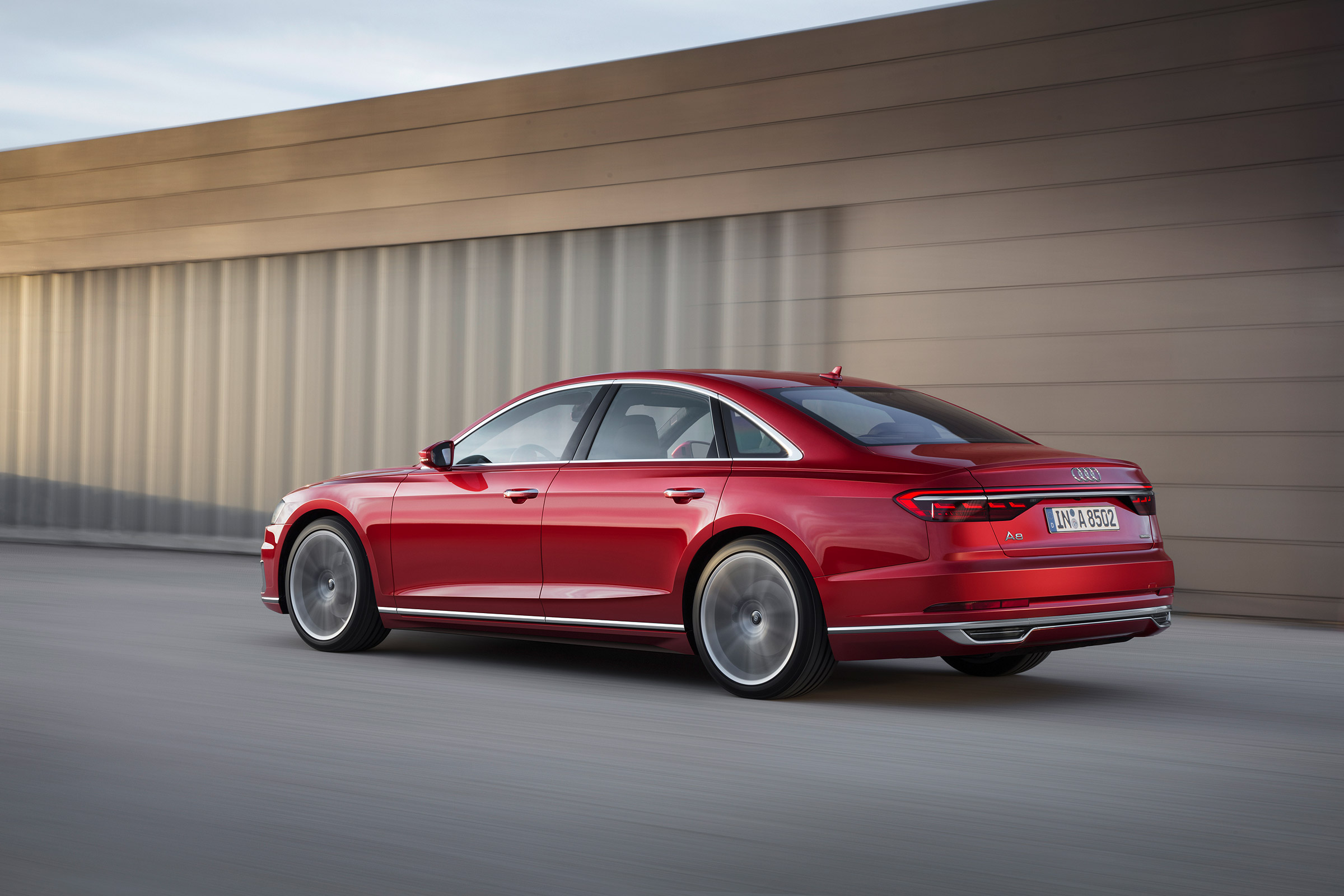 All-new Audi A8 - rear 3/4 red