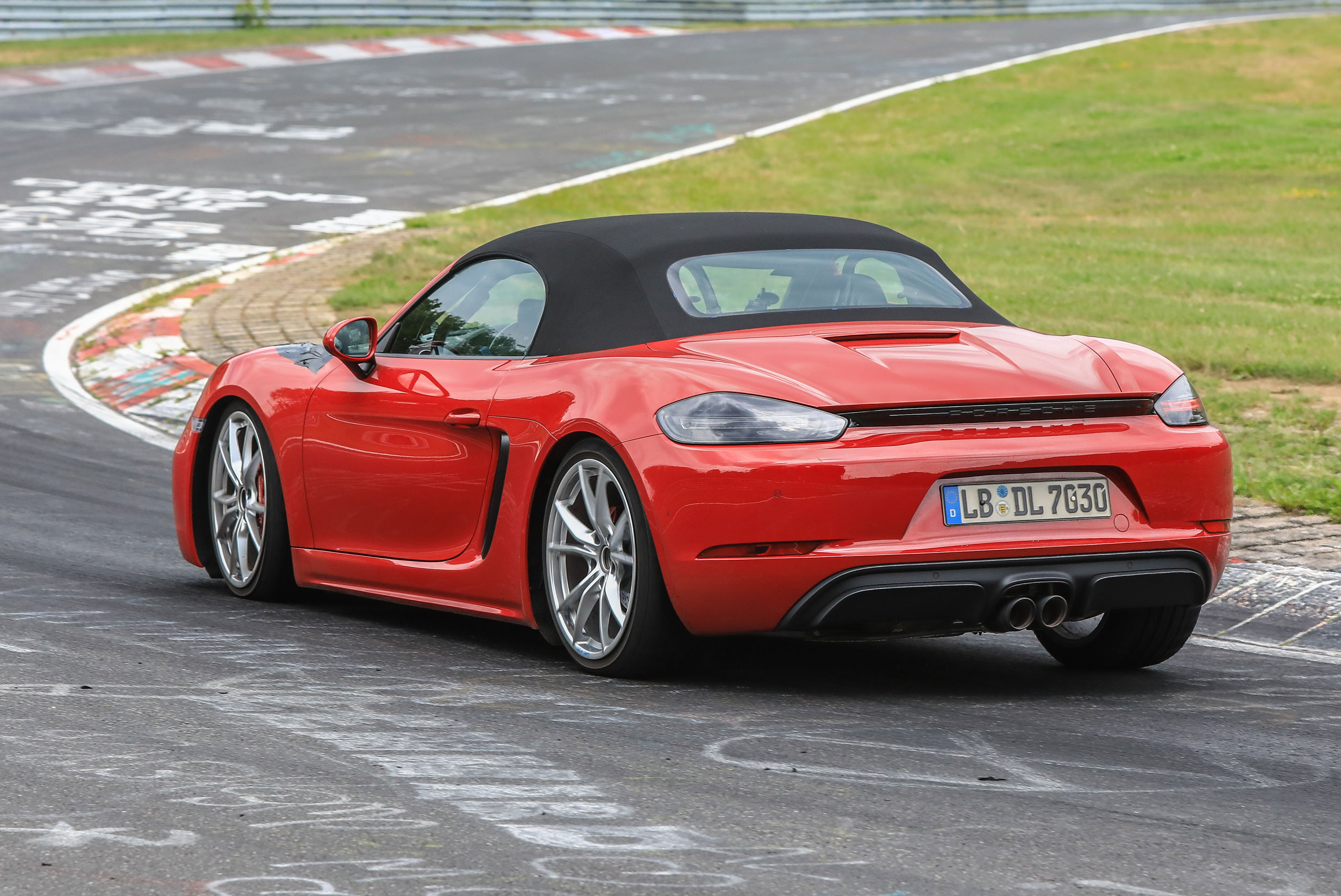 Porsche 718 Boxster GTS spy shot - Rear