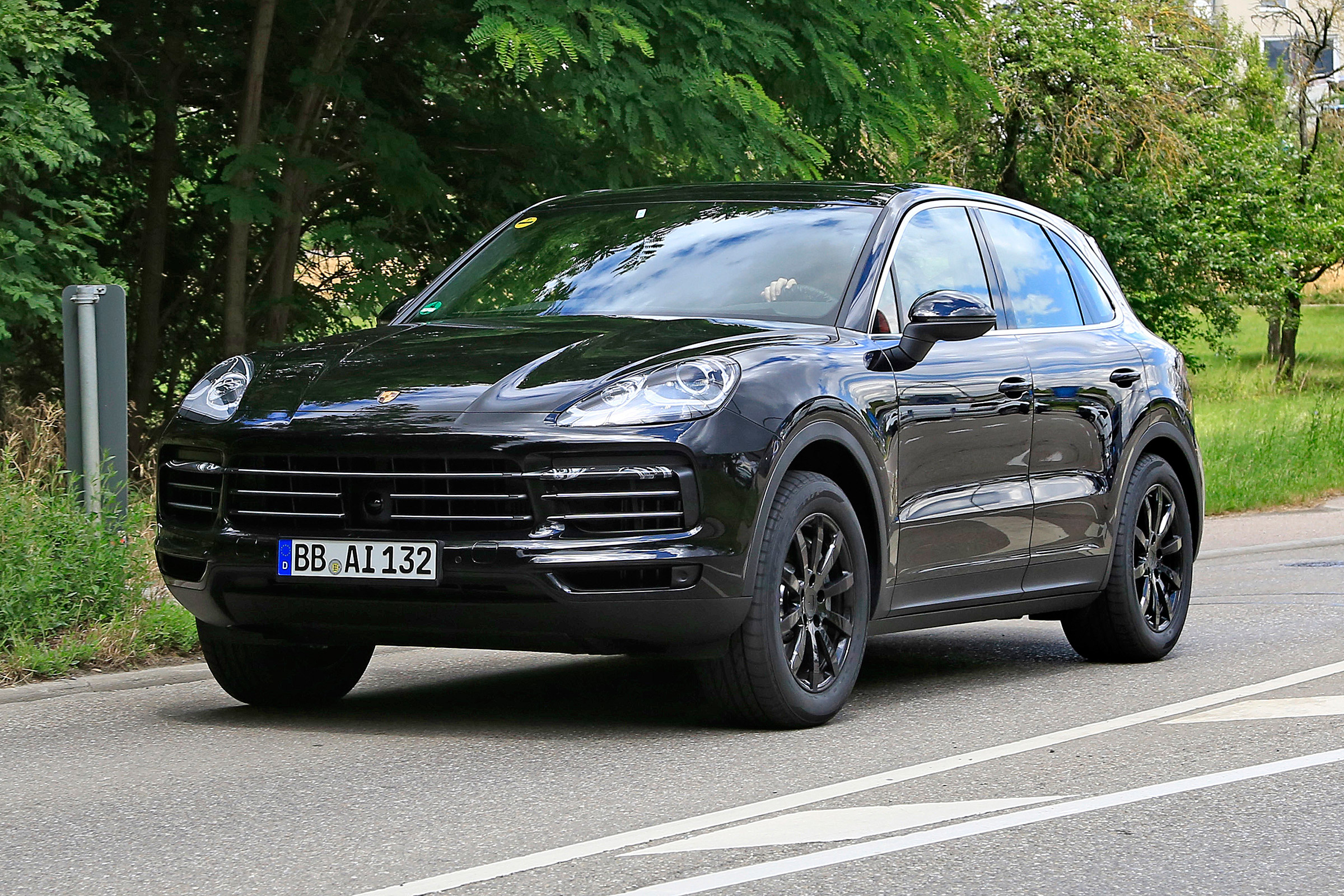 Porsche Cayenne spy shot.