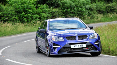 Vauxhall VXR8 GTS-R blue - UK car front driving