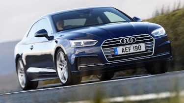 Audi A5 coupe blue - front driving