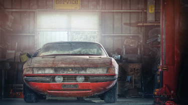 Ferrari Daytona alloy barn find - front