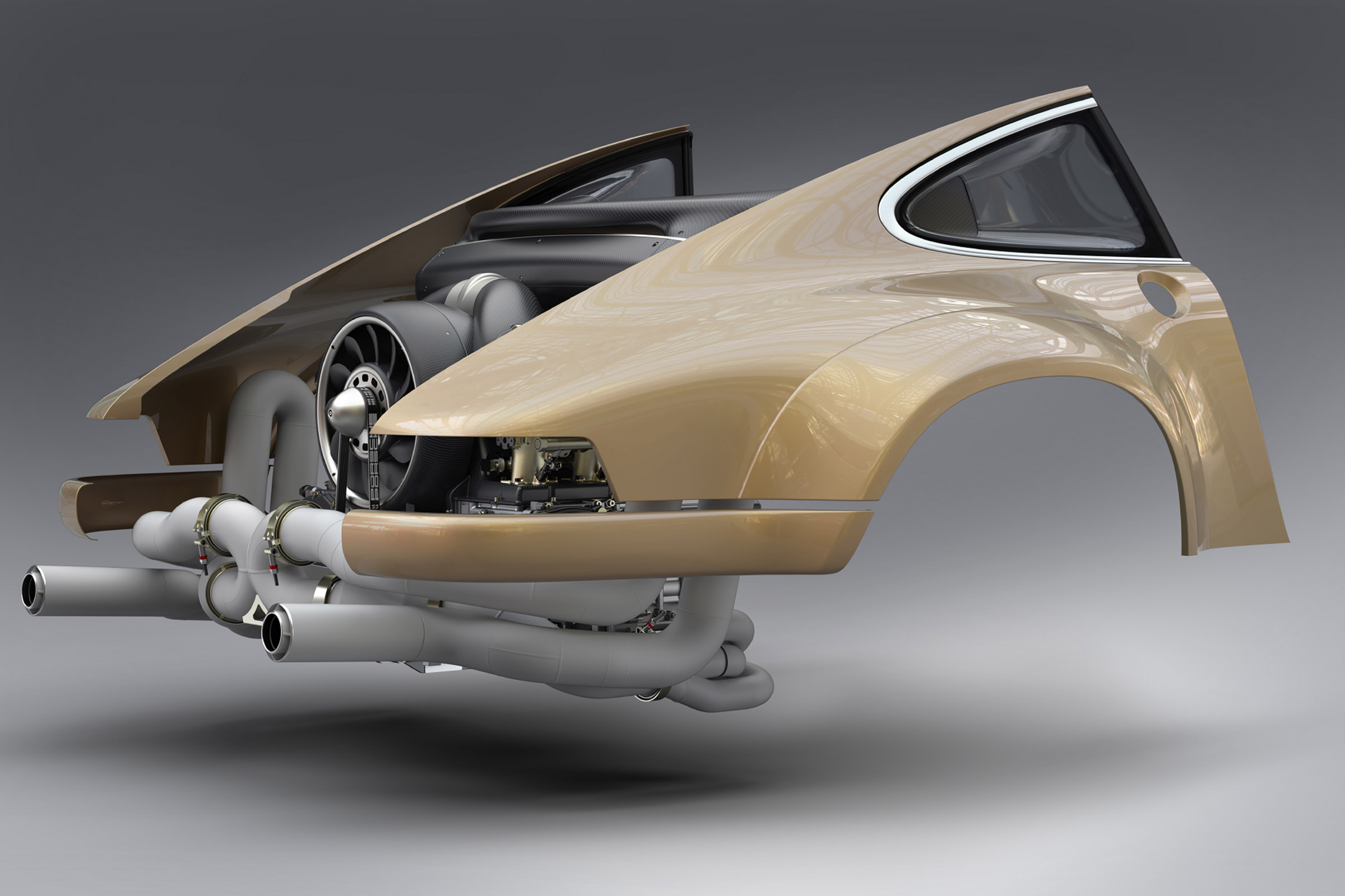 bodywork Singer - Williams collab - engine shot