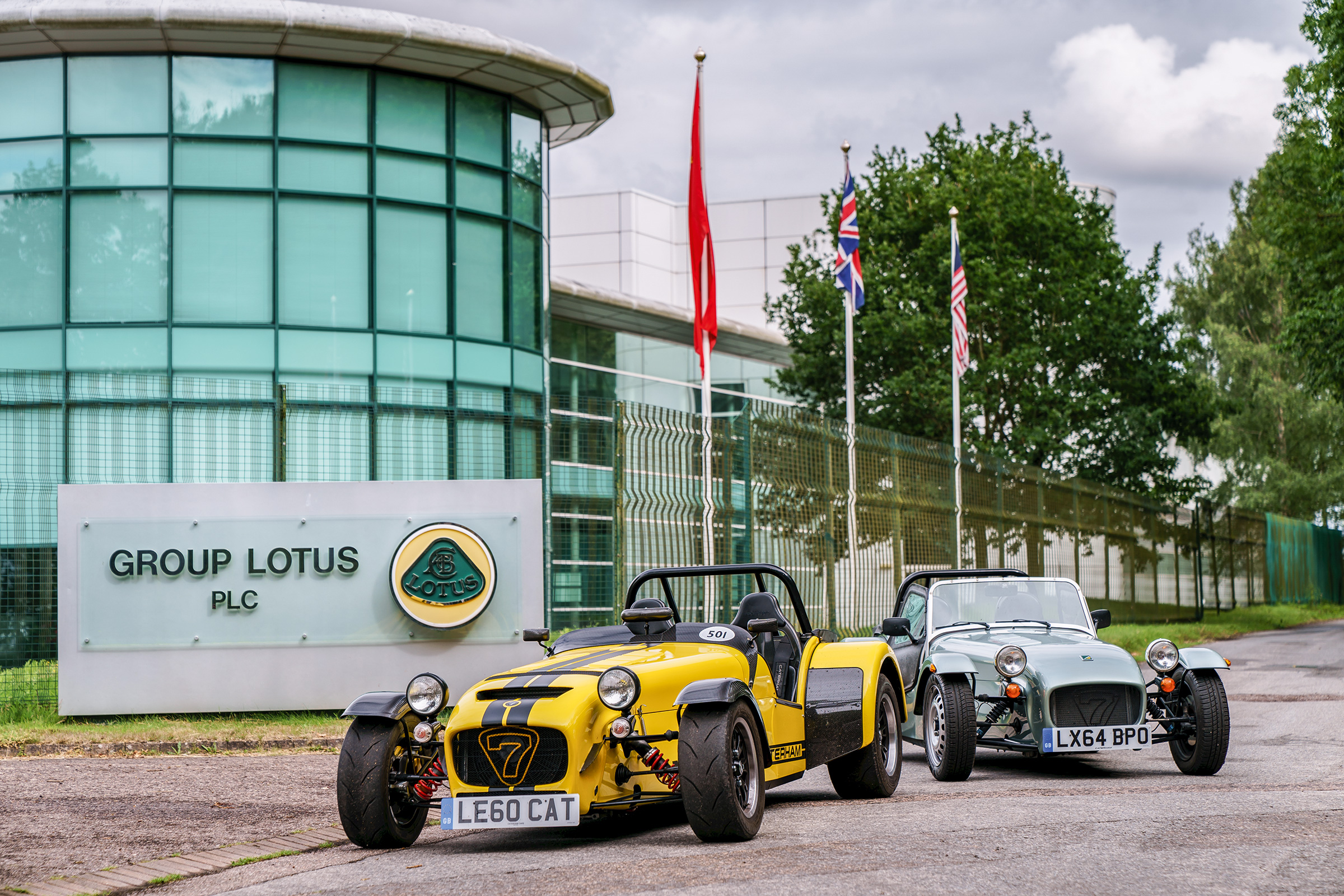 Caterham 160 and Caterham 620R - outside Lotus