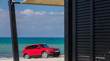 Skoda Karoq (red) - beach