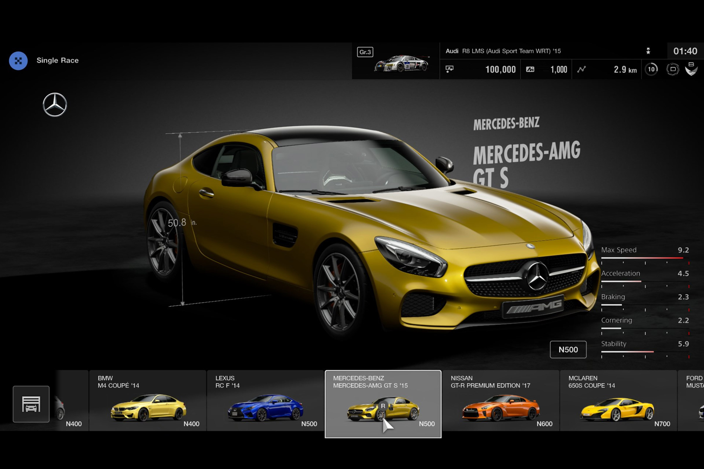 GT Sport - first impressions car selection