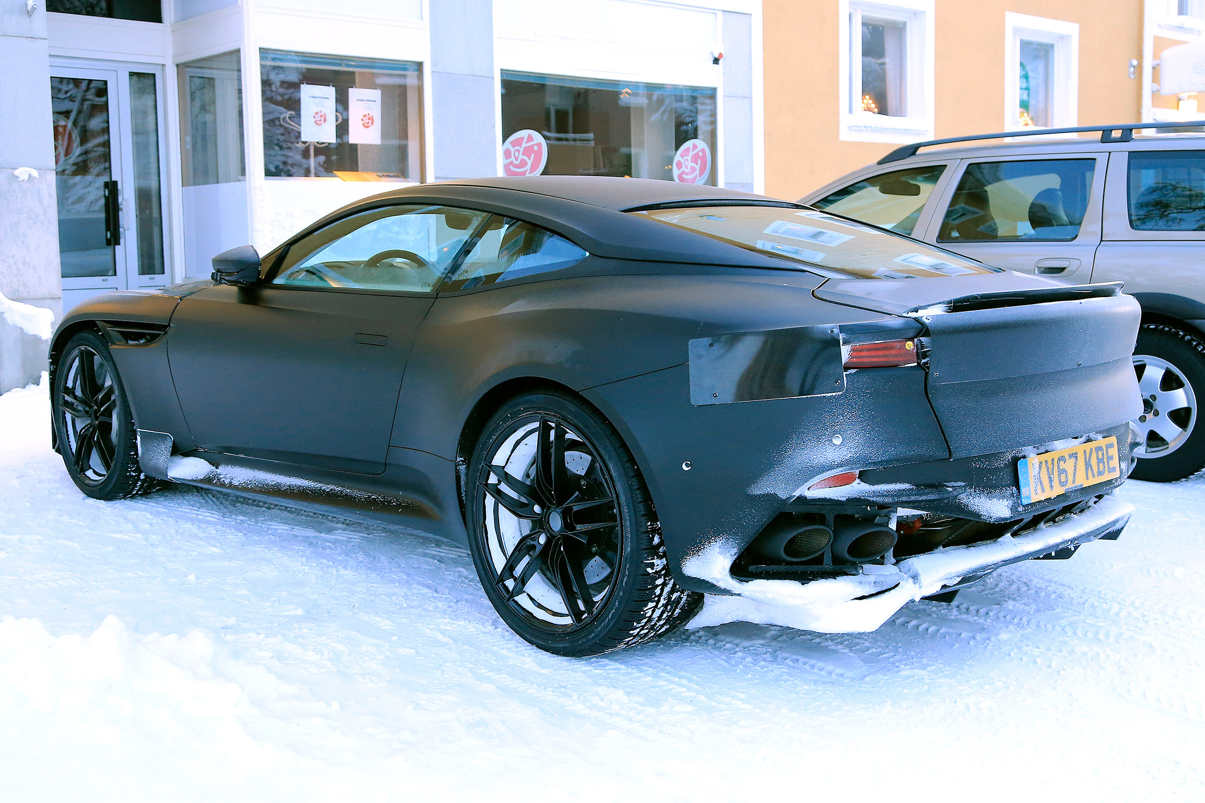 Aston Vanquish winter spy - rear quarter
