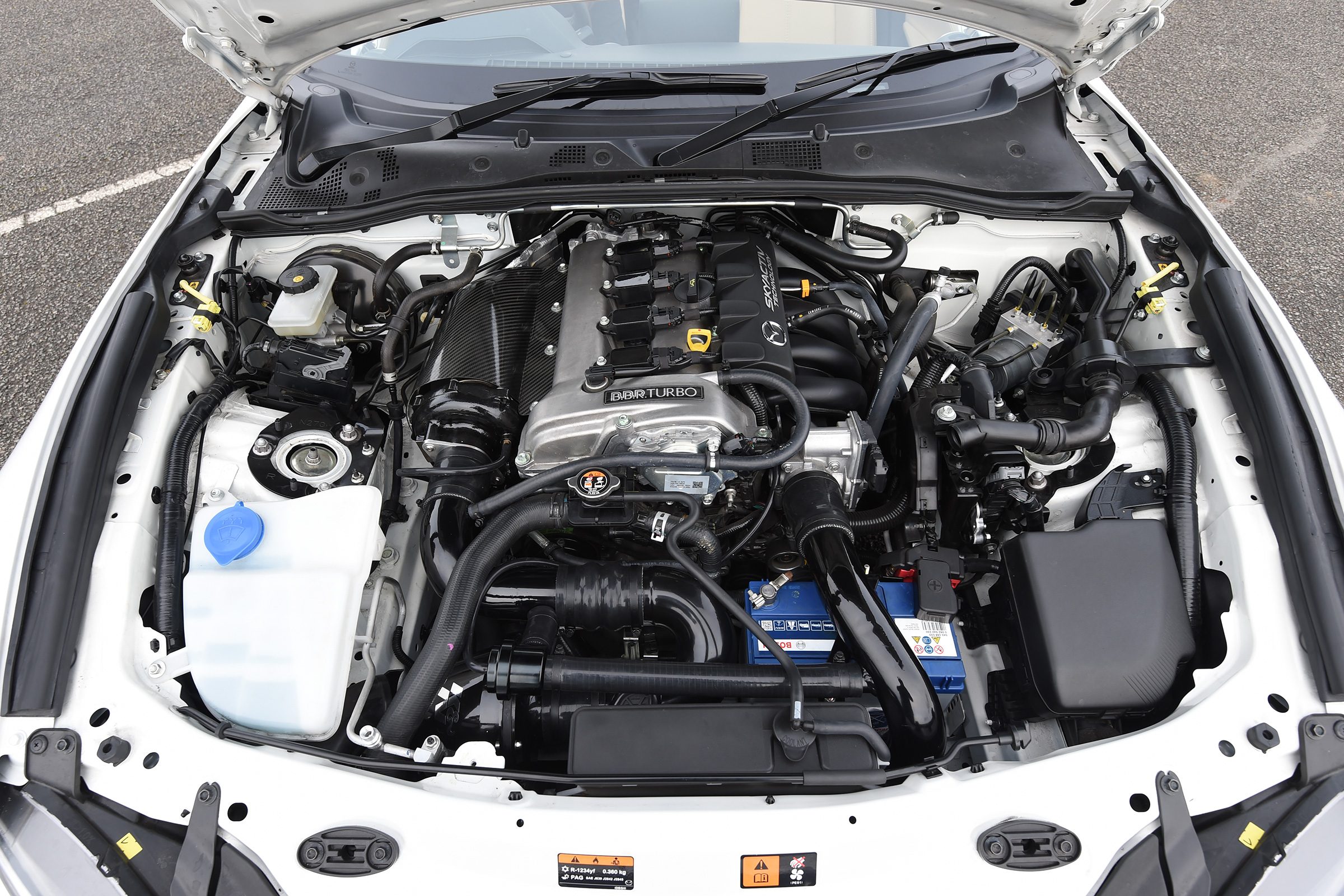 Mazda MX-5 BBR 1.5-litre turbo upgrade –  engine bay