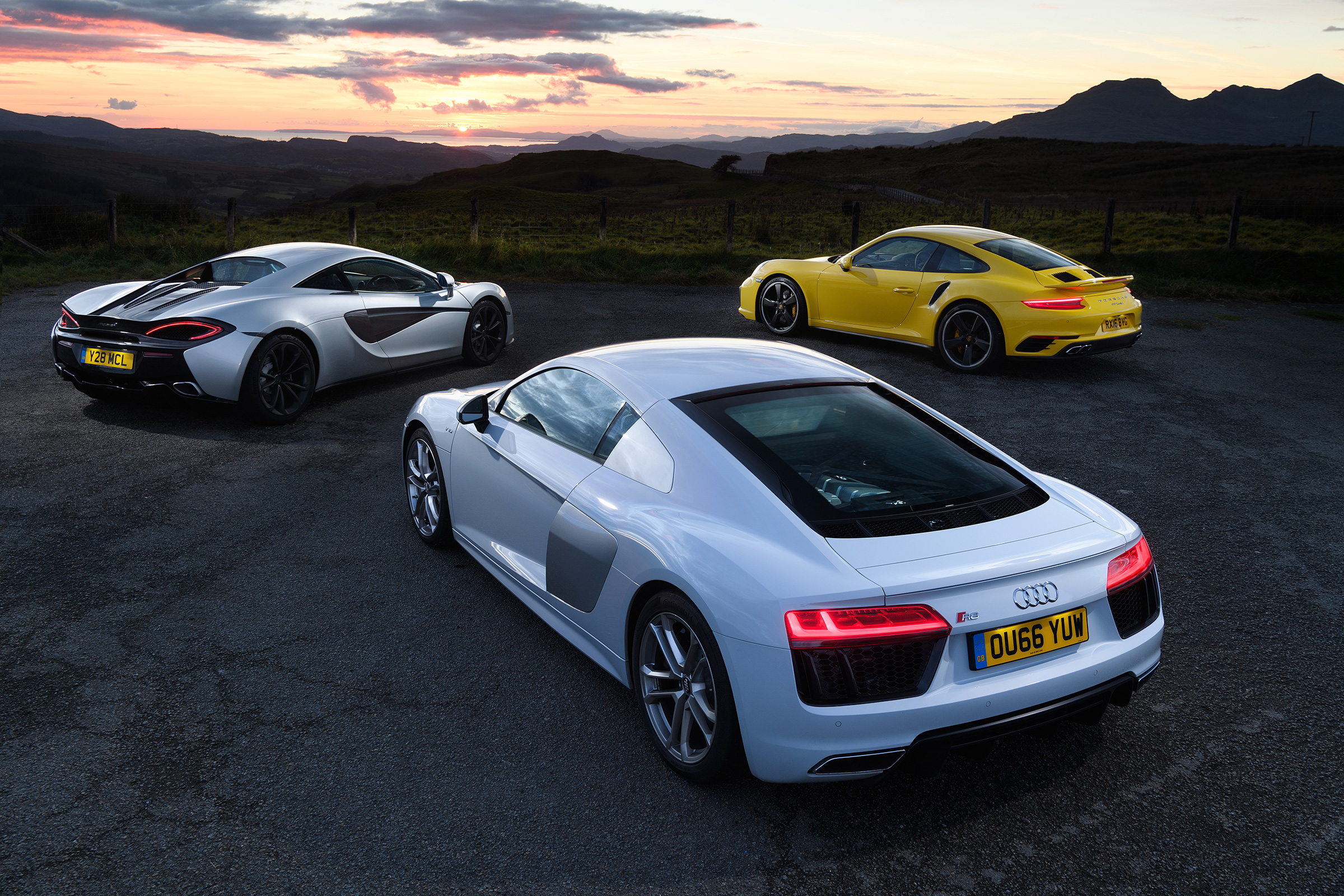 McLaren 540C, Porsche 911 Turbo, Audi R8