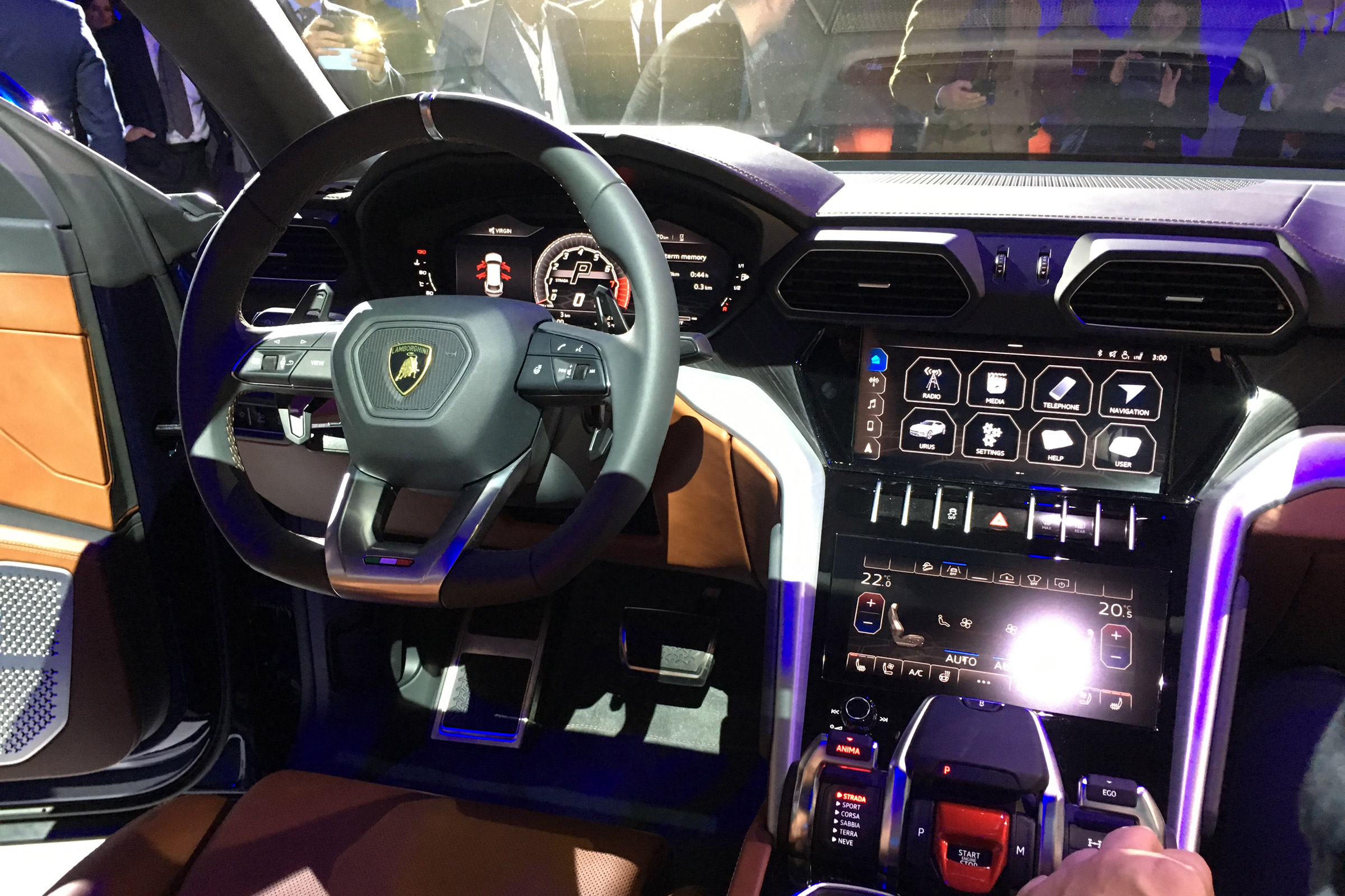 Lamborghini Urus on stand interior