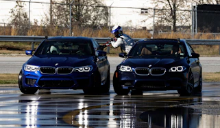 BMW M5 drift attempt - front