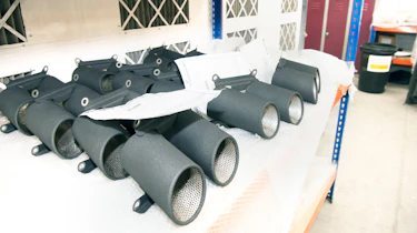 Exhaust tips coated in Zircotec's black ceramic finish