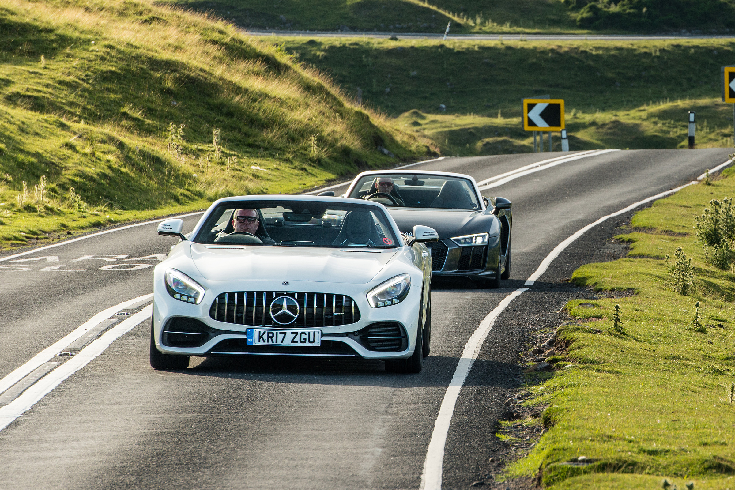 Mercedes-AMG GT Roadster and Audi R8 Spyder