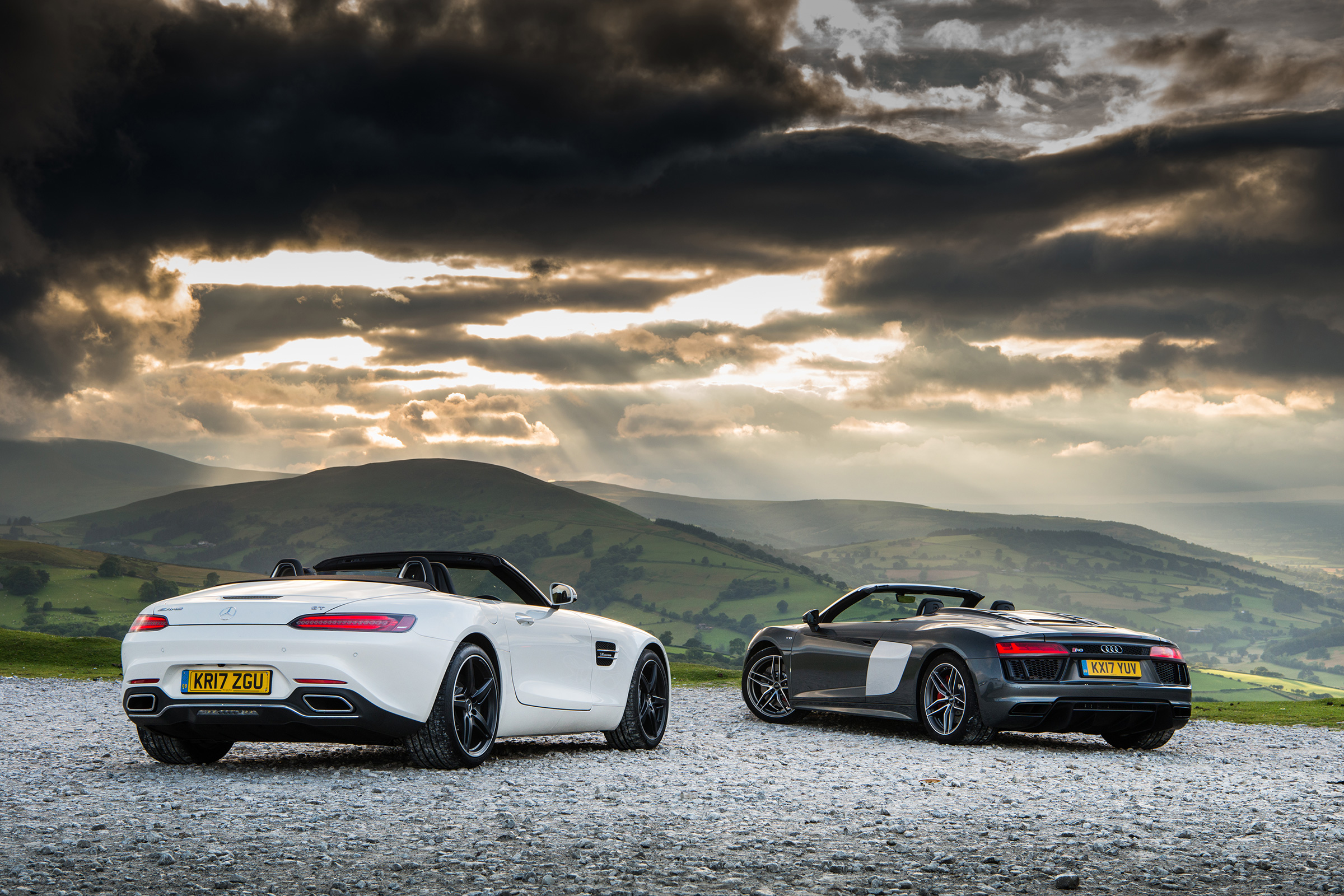 Mercedes-AMG GT Roadster and Audi R8 Spyder